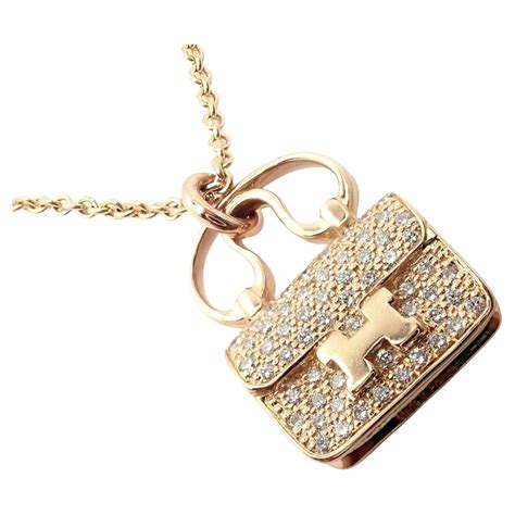 Hermès Constance Charm Diamond White Gold Pendant 